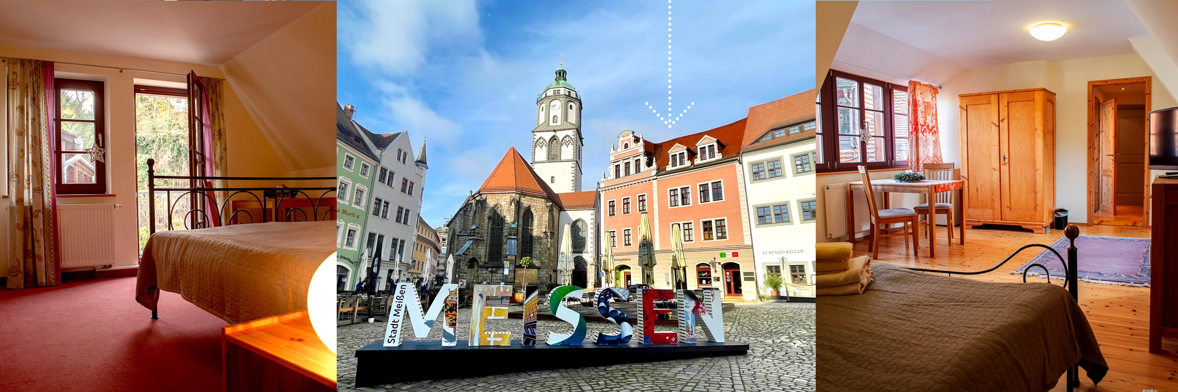 Eine Pension direkt auf dem Marktplatz von Meissen.